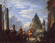 Giovanni Paolo Pannini Roman Ruins with Figures painting